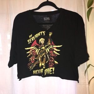 Oversized over watch crop top, size large